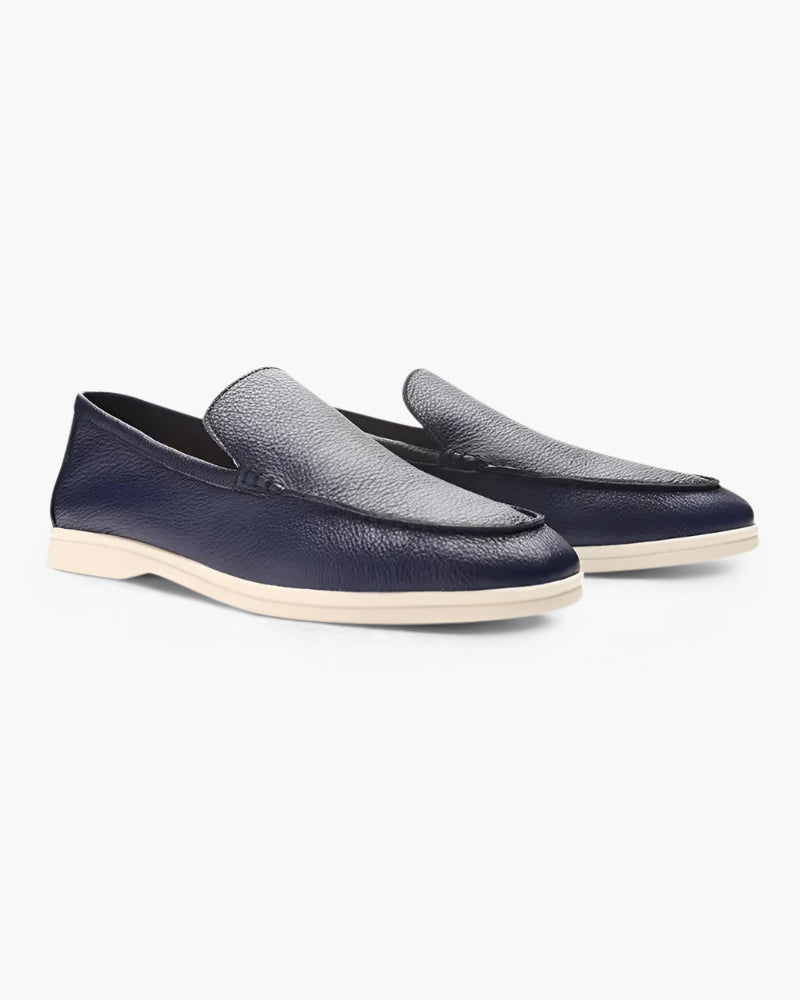Old Money Cowhide Leather Loafers Frivor
