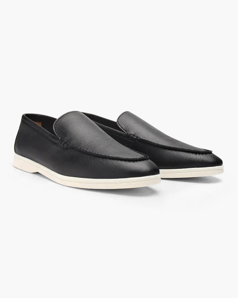 Old Money Cowhide Leather Loafers Frivor