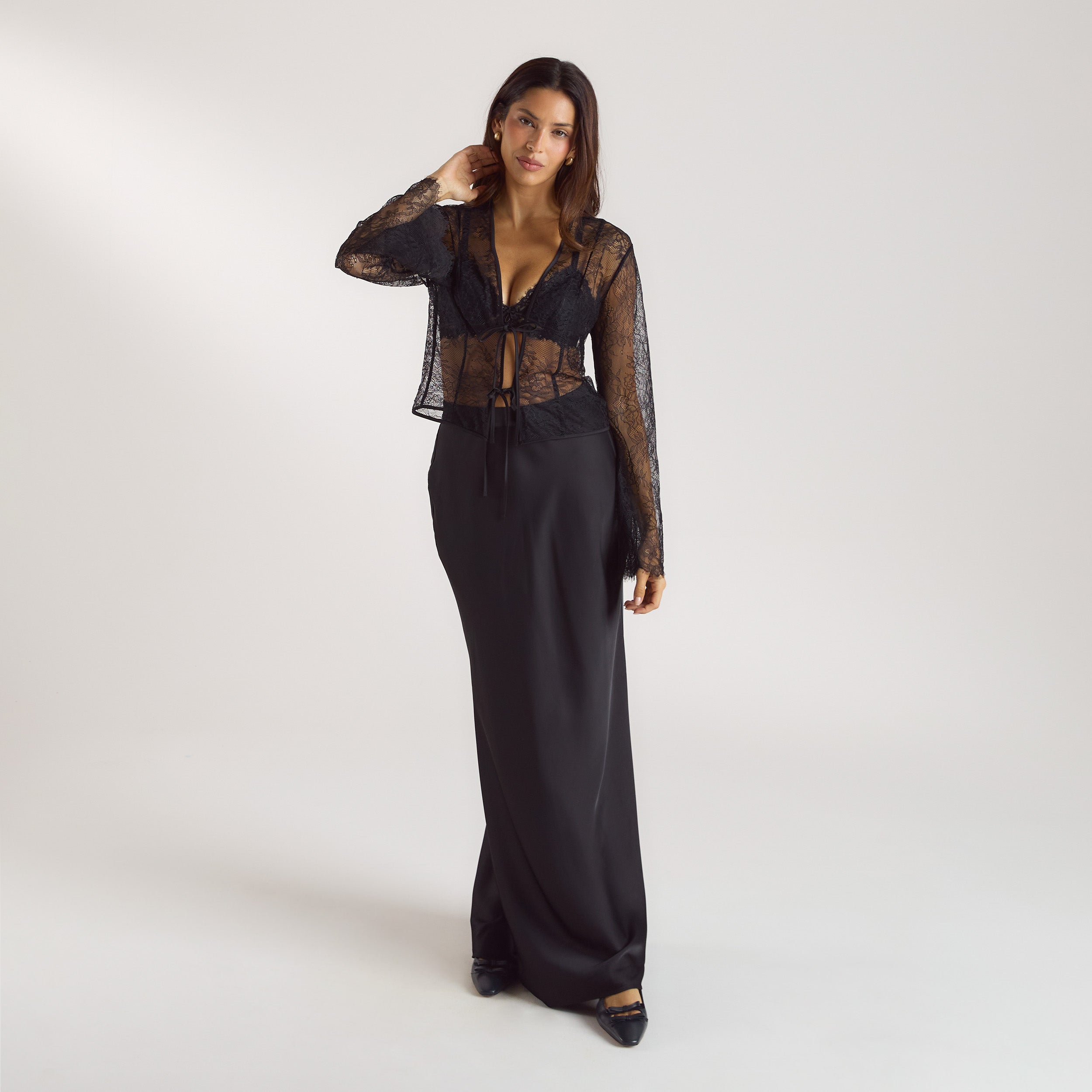 Mimi Lace Tie Top - Black