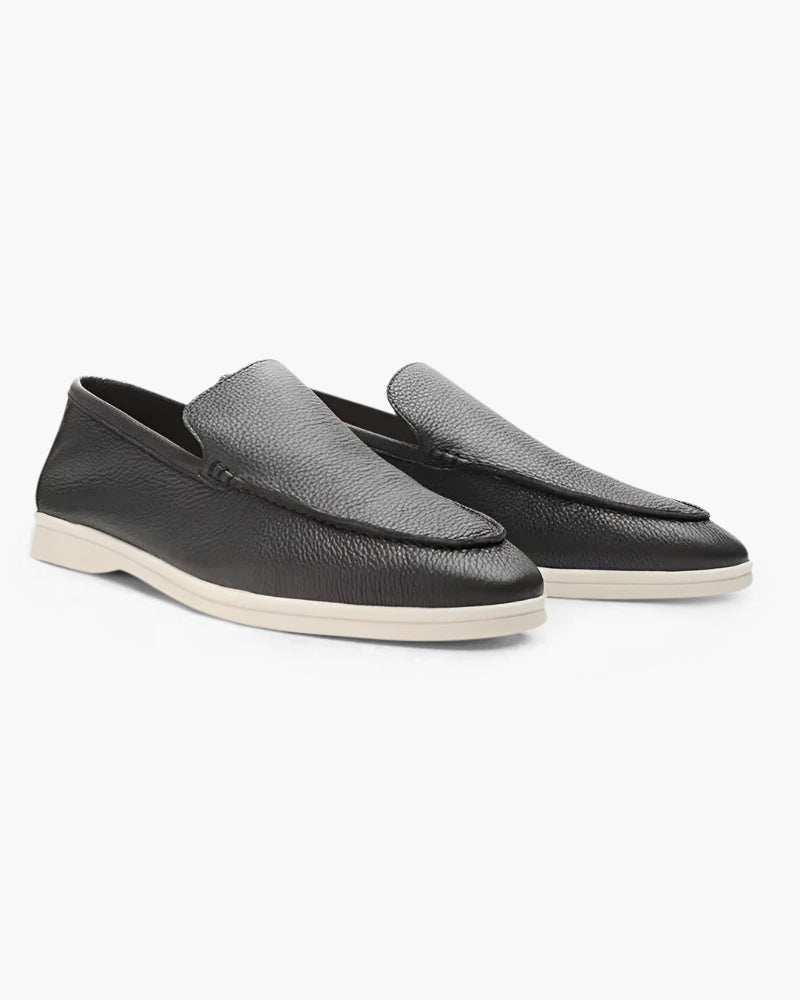 Old Money Cowhide Leather Loafers Frivor