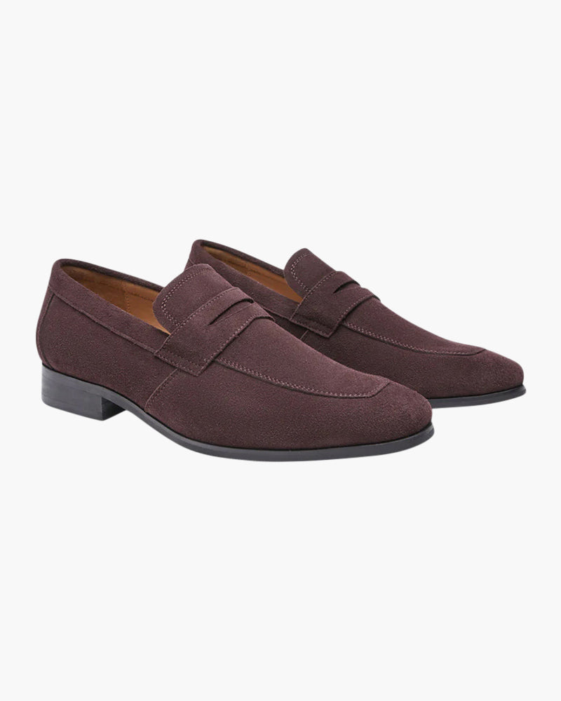 Old Money Suede Penny Loafers Frivor