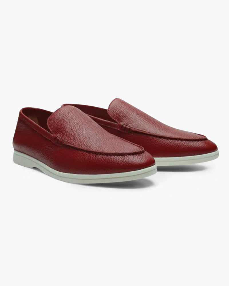 Old Money Cowhide Leather Loafers Frivor