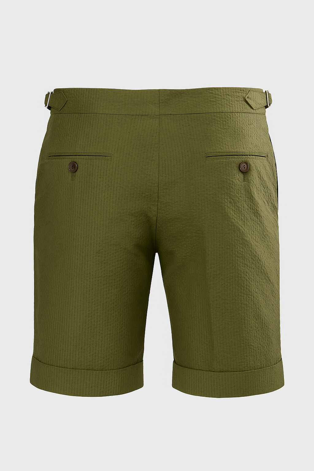 Seersucker Shorts Khaki Seitenspanner Frivor