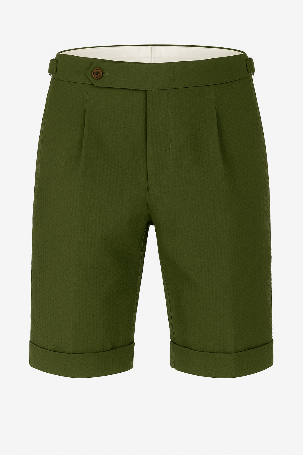 Seersucker Shorts Khaki Seitenspanner Frivor