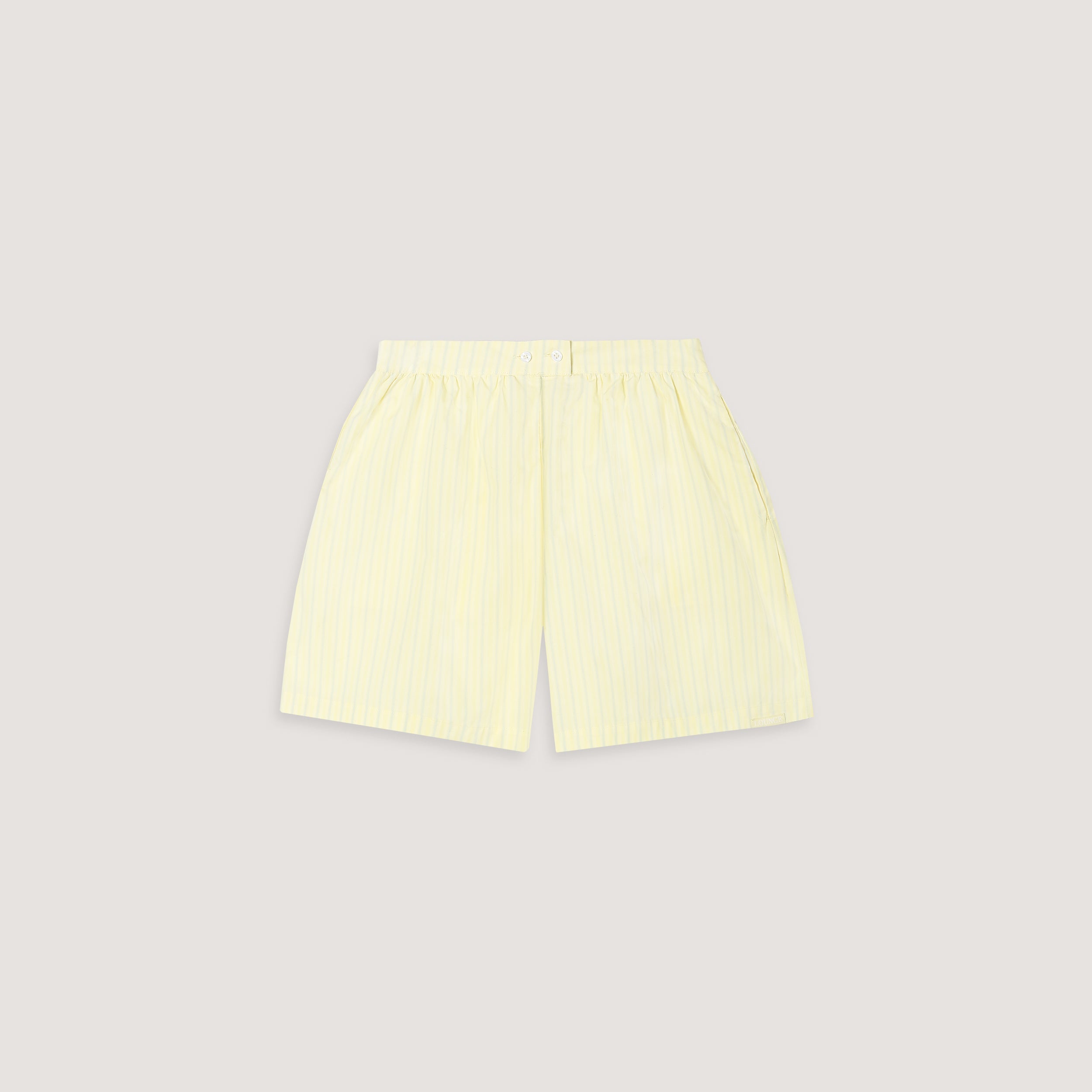 Striped Cotton Shorts - Yellow