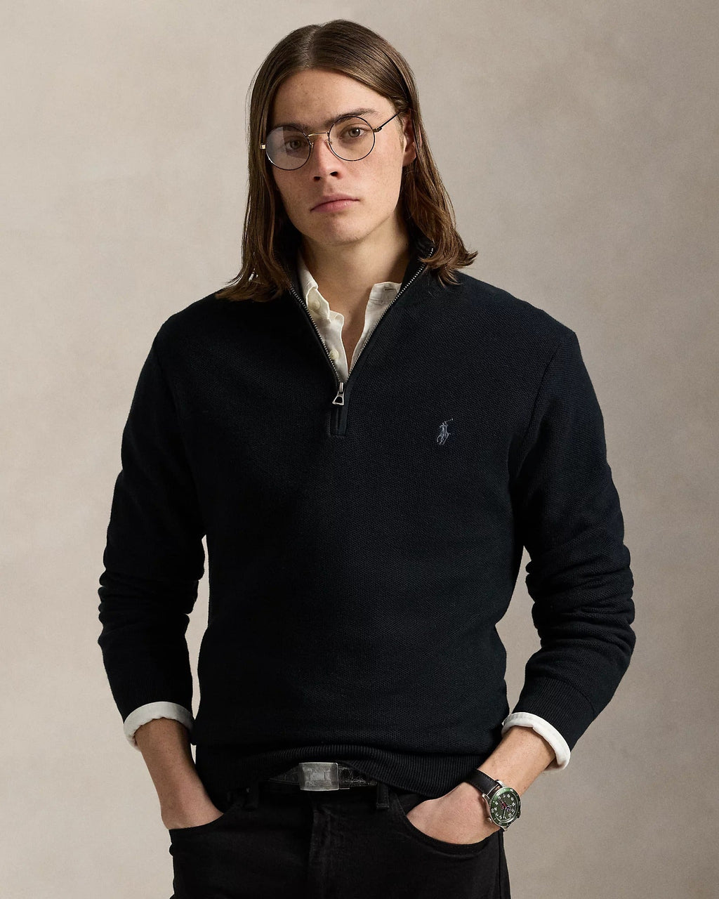 [Pay for 1, get 3] – premium long-sleeved shirts in black & white + free luxury wristwatch Frivor